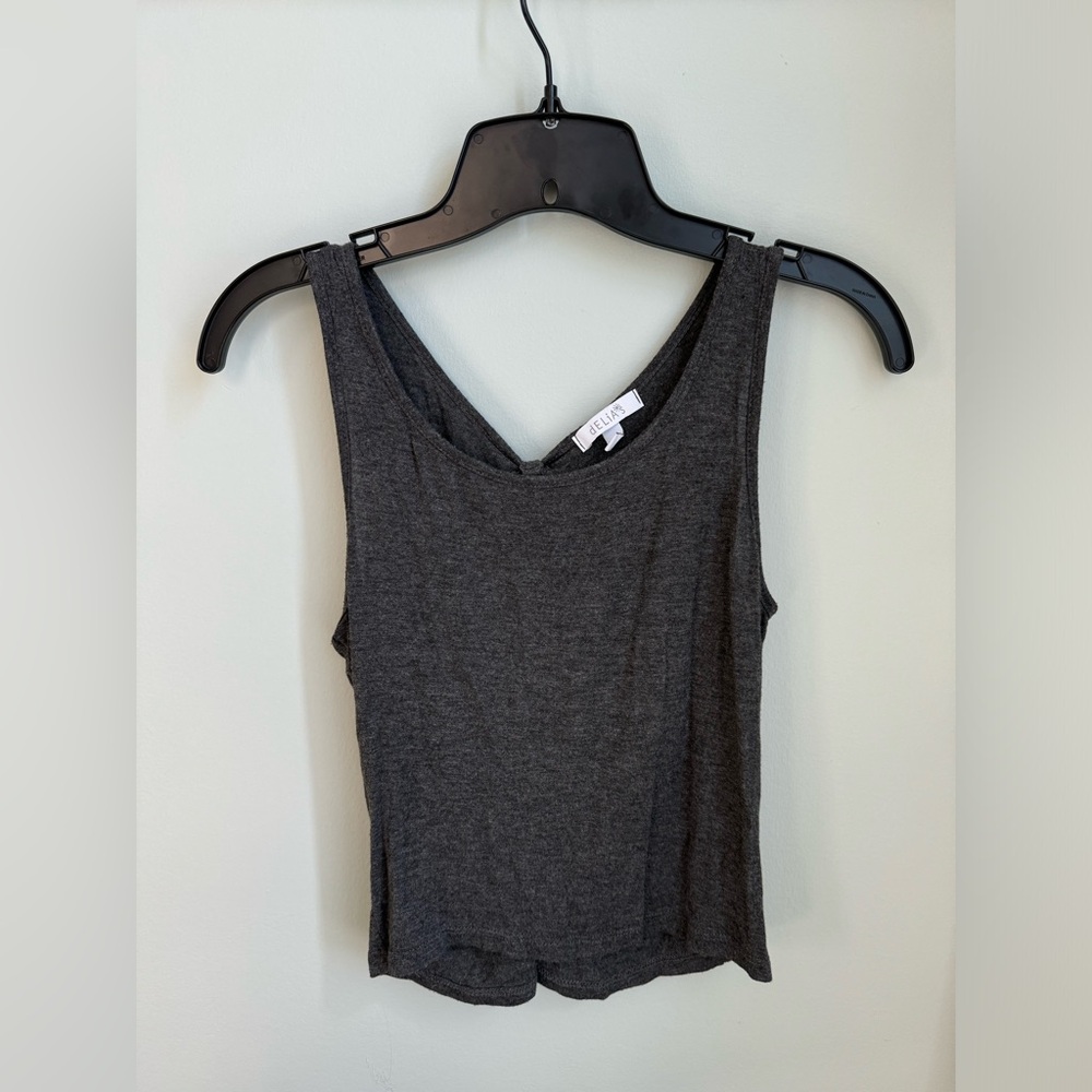 Delia’s | Grey Tank Top Open Bow Back S